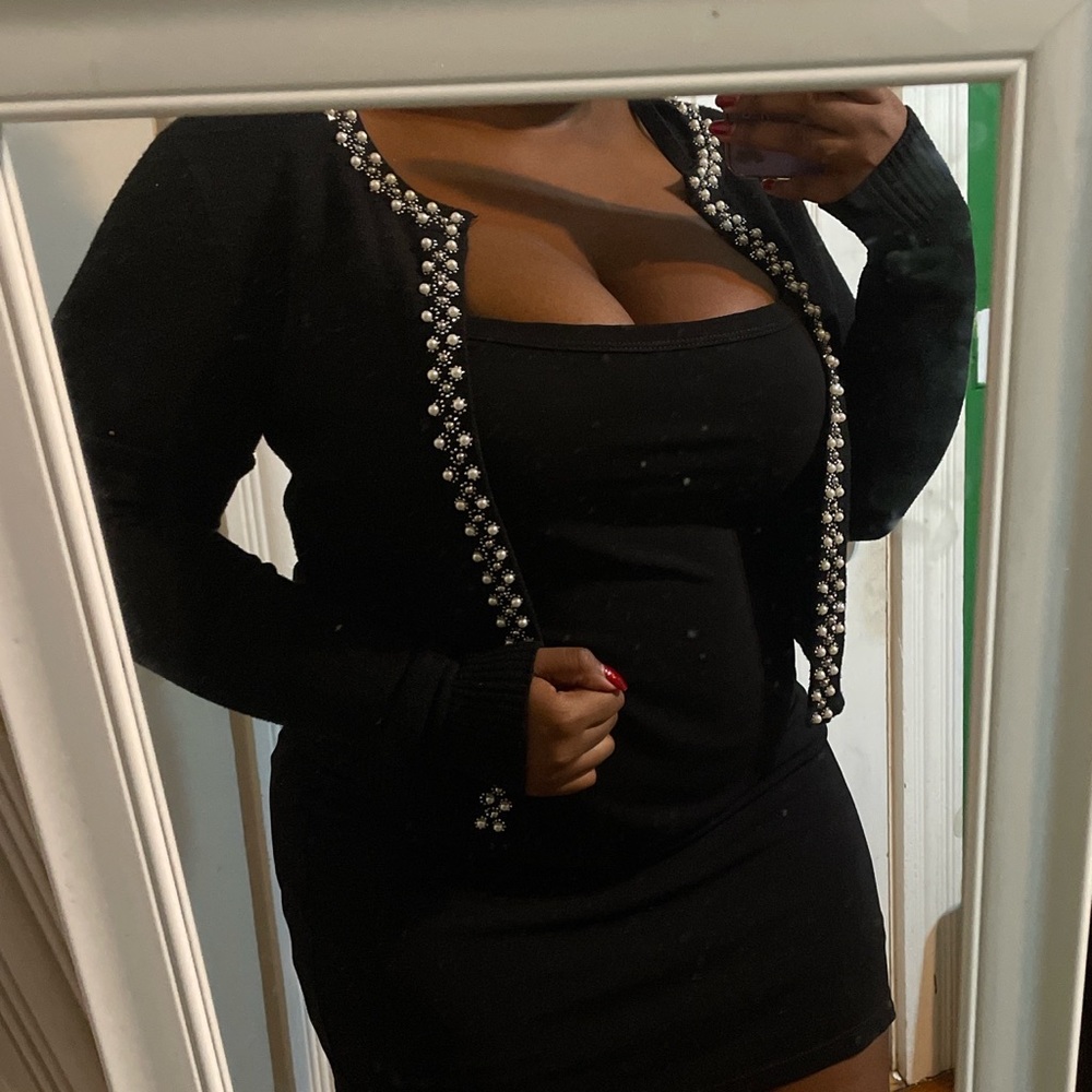 Pearl studded cardigan
